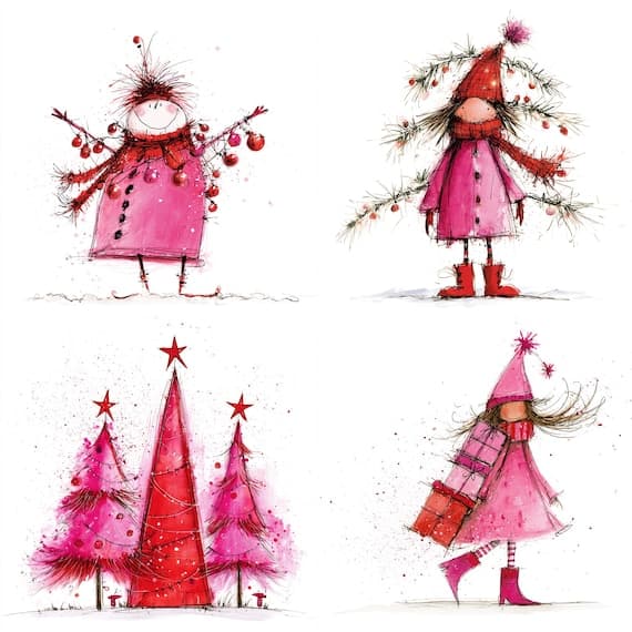 21 Christmas Clipart PNG — watercolor clipart transparent PNG instant download