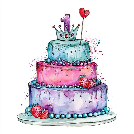 20 Happy Birthday Clipart PNG — view 8 — watercolor clipart transparent PNG instant download