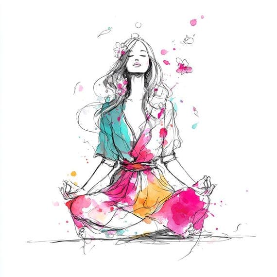 Watercolor Yoga Clipart Set — view 2 — watercolor clipart transparent PNG instant download