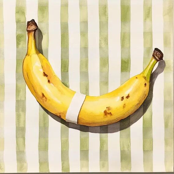 8 Banana Watercolor Wall Art – Modern Kitchen Decor Fruit Illustration — view 3 — watercolor clipart transparent PNG instant download