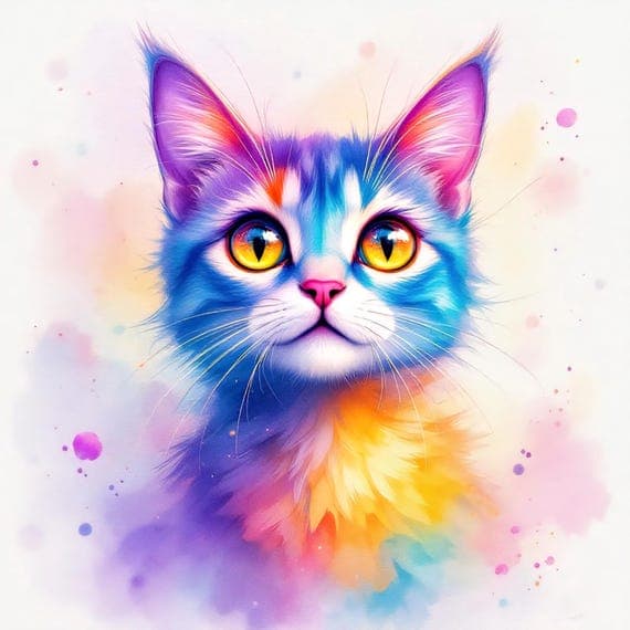 20 Whimsical Watercolor Cat Clipart — view 2 — watercolor clipart transparent PNG instant download
