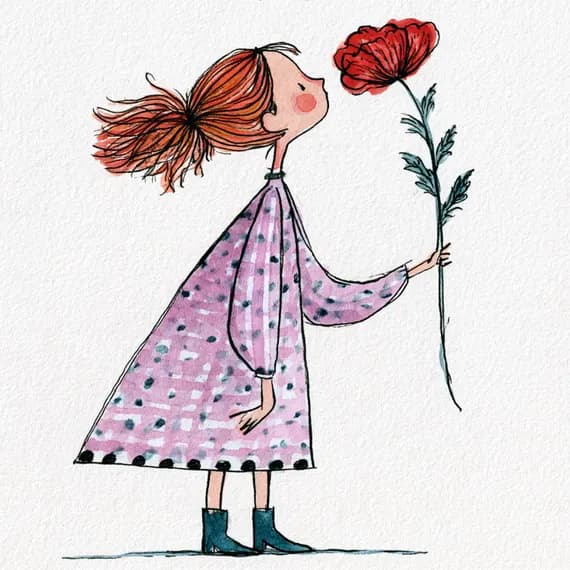 14 Whimsical Girl Clipart PNG — view 4 — watercolor clipart transparent PNG instant download