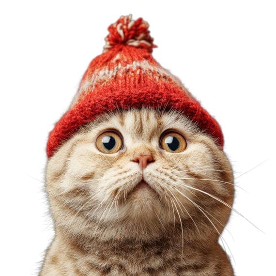 Winter Cats Clipart – Funny Christmas Cat Illustrations (Digital Downl — view 2 — watercolor clipart transparent PNG instant download