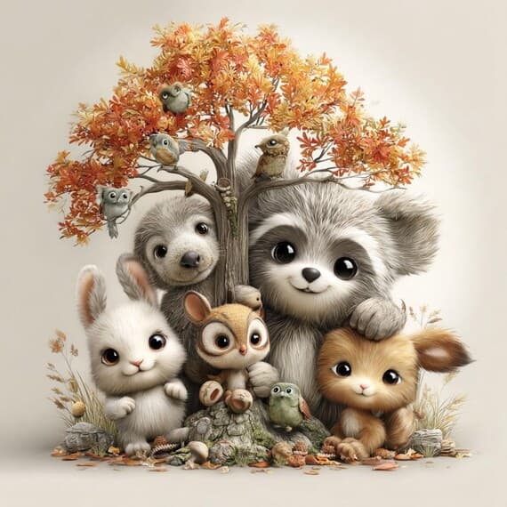 15 Autumn Safari Animal Clipart (JPG) — view 6 — watercolor clipart transparent PNG instant download