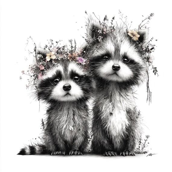 20 Raccoon Clipart Set — view 4 — watercolor clipart transparent PNG instant download
