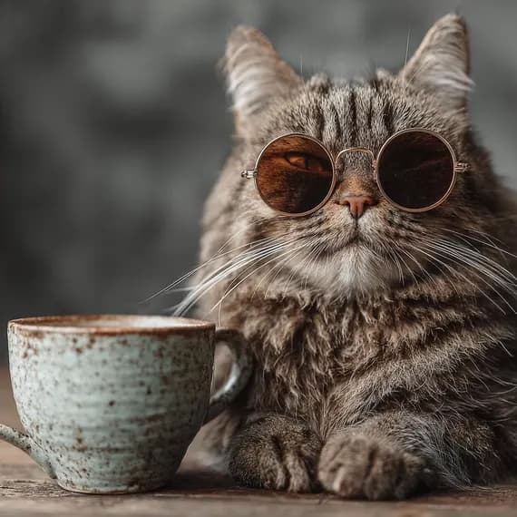 Funny Animals With Glasses Clip Art — view 3 — watercolor clipart transparent PNG instant download
