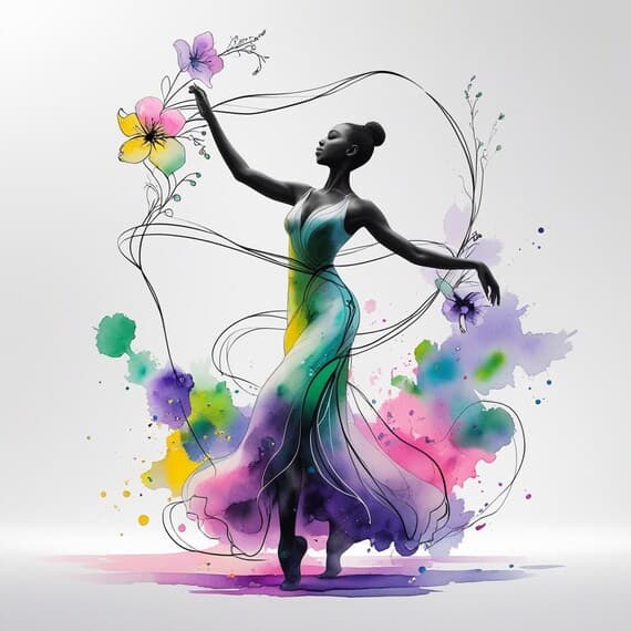 Watercolor Black Women Clip Art — view 7 — watercolor clipart transparent PNG instant download