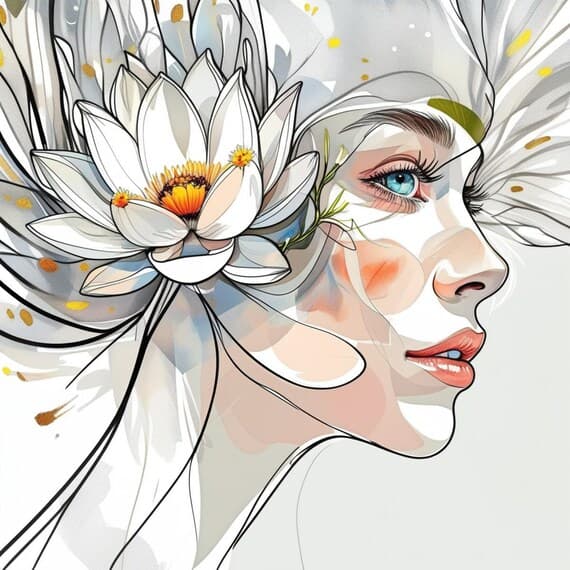 12 Abstract Floral Woman Watercolor Clipart — view 6 — watercolor clipart transparent PNG instant download
