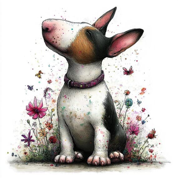 20 Bull Terrier Clipart Set — view 3 — watercolor clipart transparent PNG instant download
