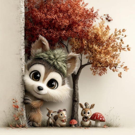 15 Autumn Safari Animal Clipart (JPG) — view 2 — watercolor clipart transparent PNG instant download