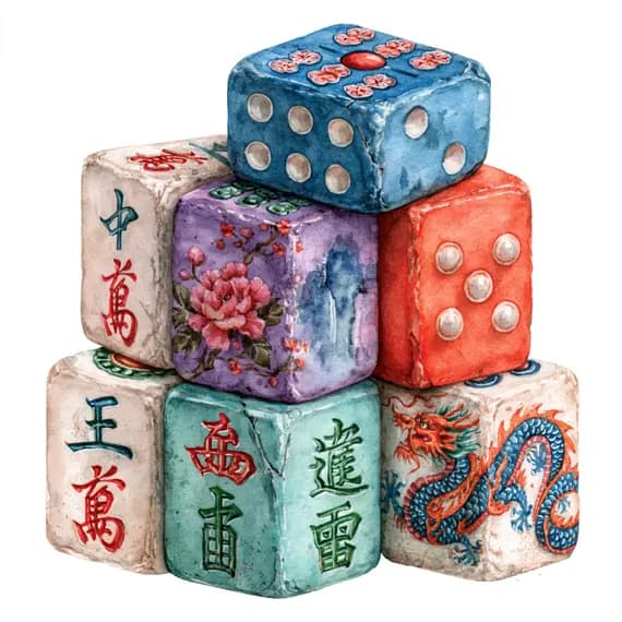 20 Whimsical Mahjong Clipart PNG — view 3 — watercolor clipart transparent PNG instant download