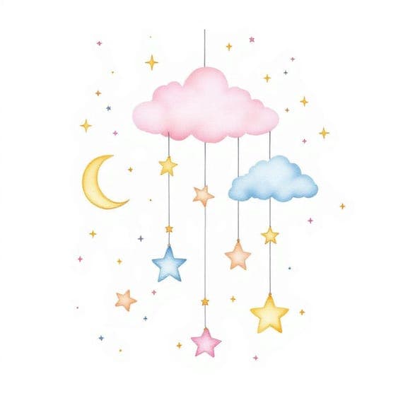 Watercolor Moon & Stars Clipart — view 3 — watercolor clipart transparent PNG instant download
