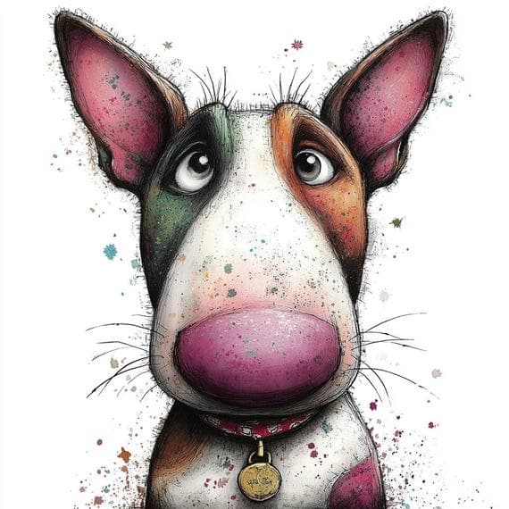 20 Bull Terrier Clipart Set — view 4 — watercolor clipart transparent PNG instant download