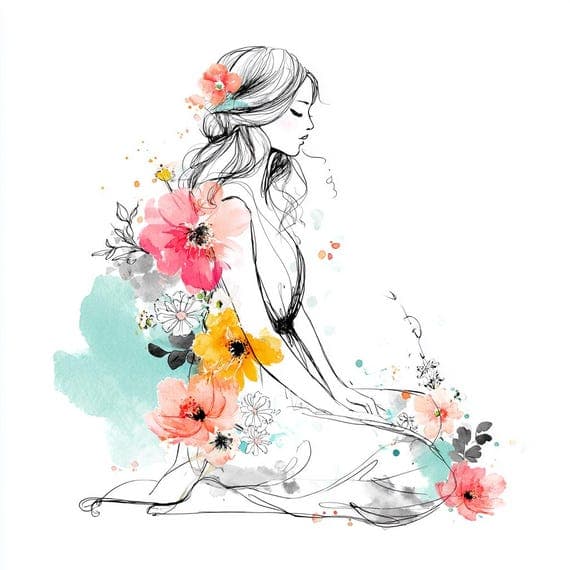 Watercolor Yoga Clipart Set — view 6 — watercolor clipart transparent PNG instant download