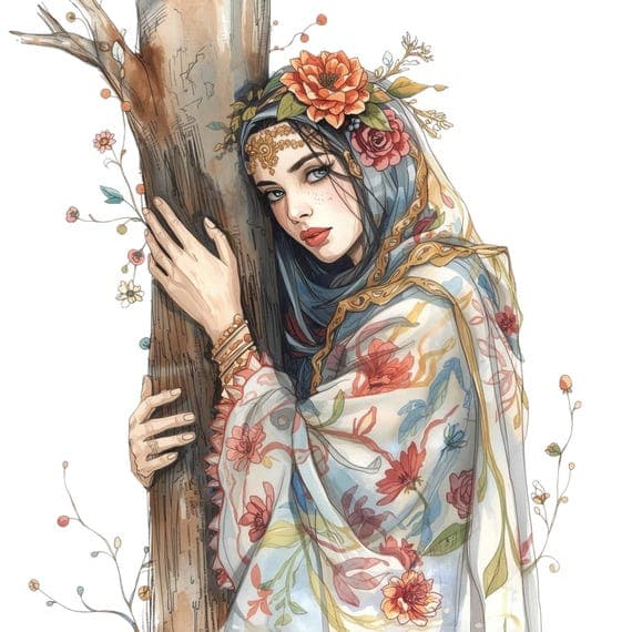 15 Whimsical Nature Goddess Clipart PNG — view 8 — watercolor clipart transparent PNG instant download