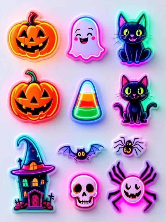 400 Halloween Stickers – Printable PNGs, Junk Journal Ephemera (Digita — view 5 — watercolor clipart transparent PNG instant download