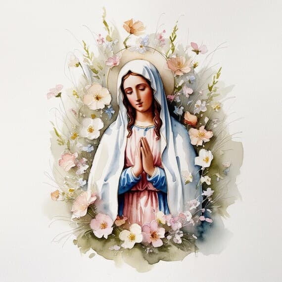 Virgin Mary and Baby Jesus Clipart — view 7 — watercolor clipart transparent PNG instant download