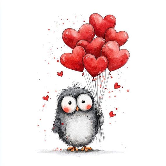 33 Whimsical Valentine Animals Clipart Set (jpg) — view 2 — watercolor clipart transparent PNG instant download