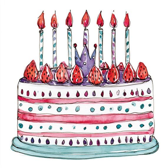 20 Happy Birthday Clipart PNG — view 6 — watercolor clipart transparent PNG instant download