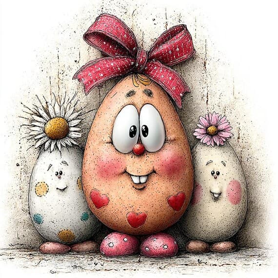 20 PNG Funny Eggs Easter Clipart — view 6 — watercolor clipart transparent PNG instant download