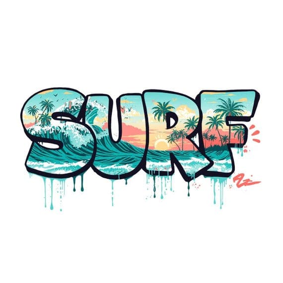 20 Whimsical Surf Clipart PNG — view 4 — watercolor clipart transparent PNG instant download