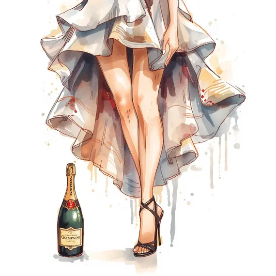 15 Elegant Champagne Party Bundle — view 6 — watercolor clipart transparent PNG instant download