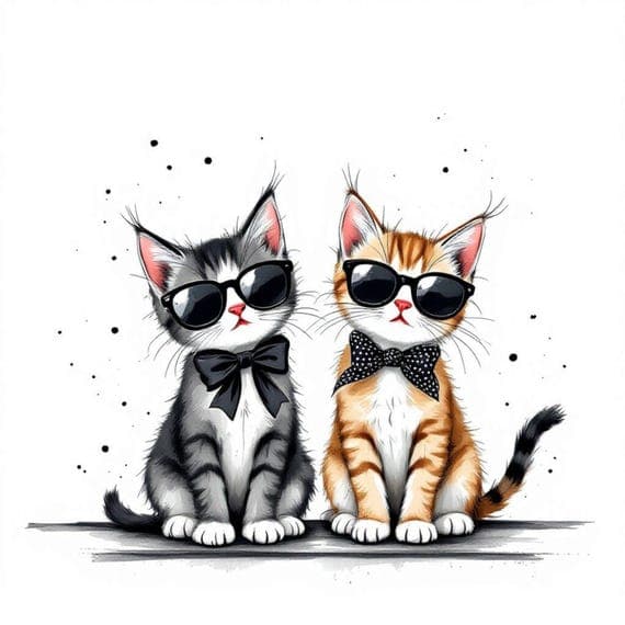 Watercolor Kitten Clipart Set, Cat Illustrations (Digital Download) — view 6 — watercolor clipart transparent PNG instant download