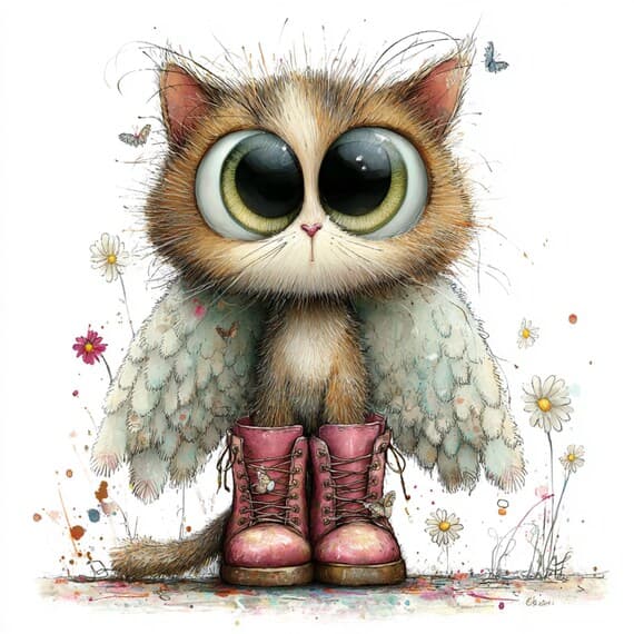 25 cat with Letter Clipart — view 6 — watercolor clipart transparent PNG instant download