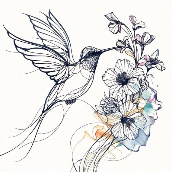 Hummingbird Flowers Watercolor Clipart β view 6 β watercolor clipart transparent PNG instant download