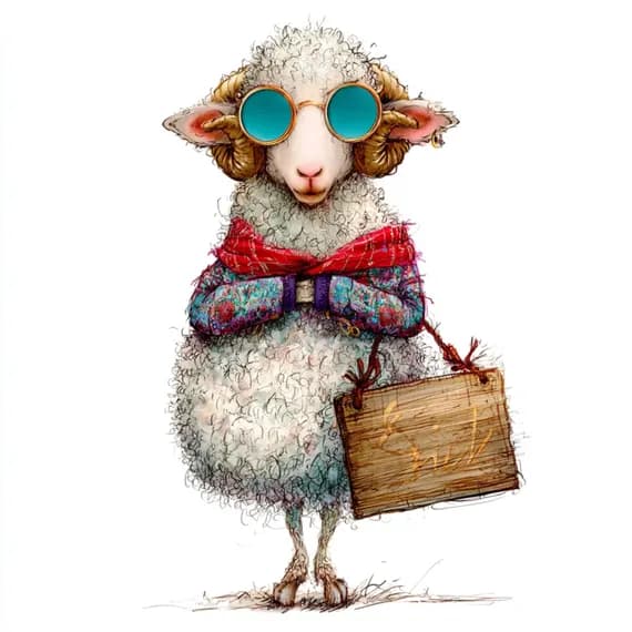 17 Sheep Clipart β view 4 β watercolor clipart transparent PNG instant download