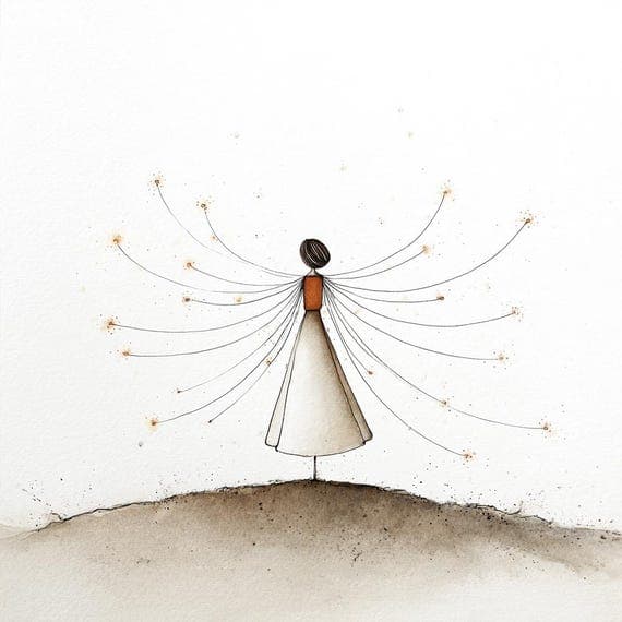 16 Minimal Angel Clipart (JPG) β view 5 β watercolor clipart transparent PNG instant download