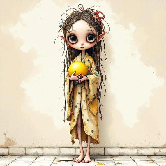 Lemon Girl Clipart – Italy — view 3 — watercolor clipart transparent PNG instant download