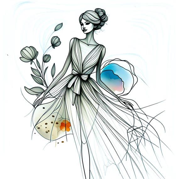 Watercolor Woman Line Art Clipart β watercolor clipart transparent PNG instant download