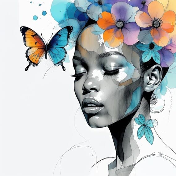 15 Afro Praying Woman Clipart (JPG) β view 3 β watercolor clipart transparent PNG instant download