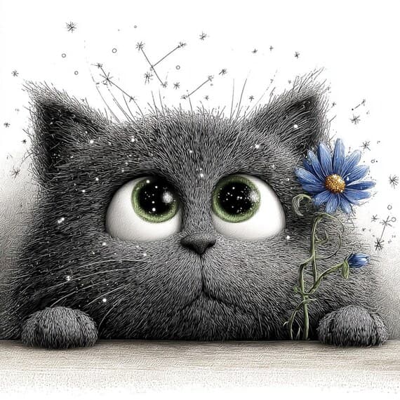 25 Peeking Galaxy Cat Clipart (JPG) β view 7 β watercolor clipart transparent PNG instant download