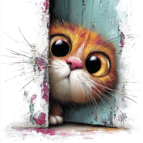 22 Peeking Cat Art Clipart (JPG) — watercolor clipart transparent PNG instant download