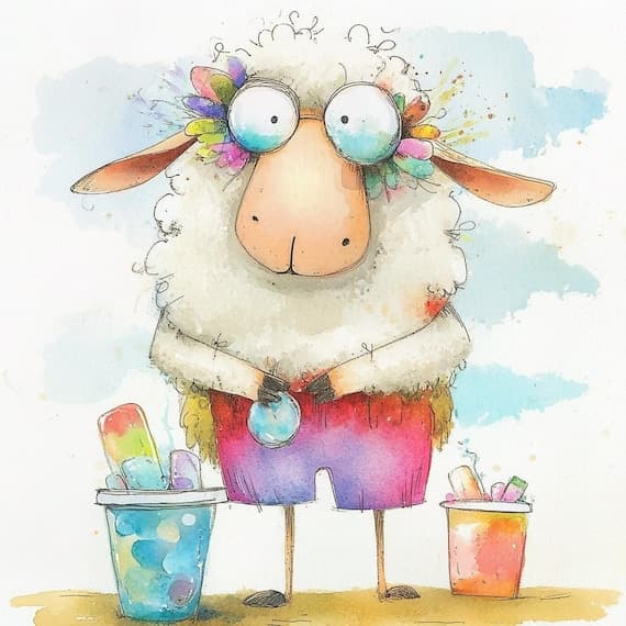Watercolor Sheep Clipart Bundle – Whimsical Farm Animal PNGs (Digital — view 5 — watercolor clipart transparent PNG instant download