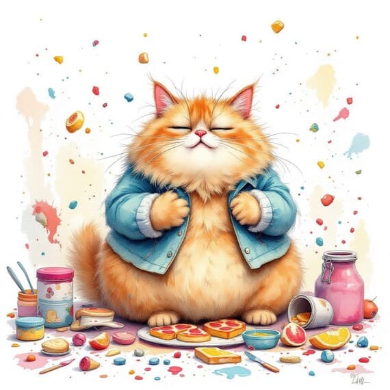Funny Cat Watercolor Clipart β view 3 β watercolor clipart transparent PNG instant download