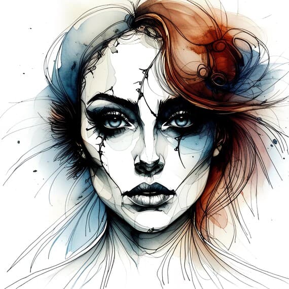 12 Watercolor Gothic Woman Clipart (JPG) β view 4 β watercolor clipart transparent PNG instant download