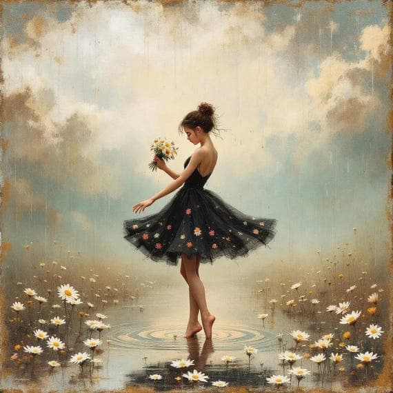 Watercolor Girl with Flowers Clipart β view 4 β watercolor clipart transparent PNG instant download