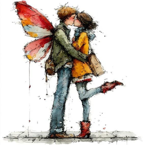 20 Fairy Couple Valentine Love PNG Clipart Whimsical Magical Partners — view 6 — watercolor clipart transparent PNG instant download
