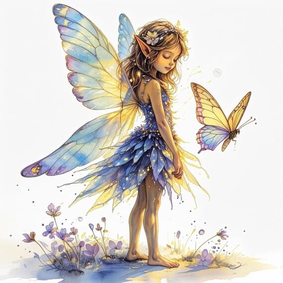 Floral Fairy Clipart, Watercolor JPG Bundle (Digital Download) β view 7 β watercolor clipart transparent PNG instant download