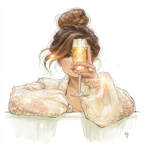 18 Whimsical Cocktail Girl Clipart JPG β view 7 β watercolor clipart transparent PNG instant download