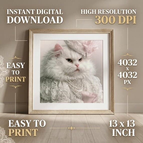 150+ Vintage Funny Cat Portraits Bundle, Victorian Steampunk Wall Art, β view 3 β watercolor clipart transparent PNG instant download