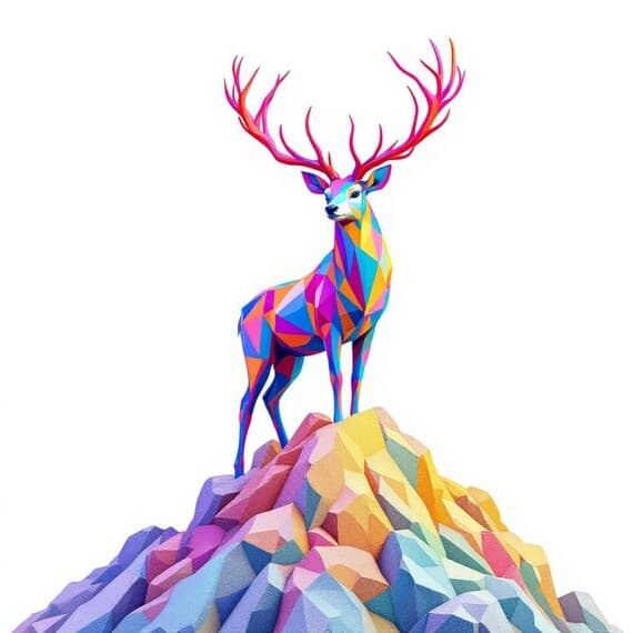 Abstract Deer Minimal , Printable lineart Watercolour , Wall art β view 4 β watercolor clipart transparent PNG instant download