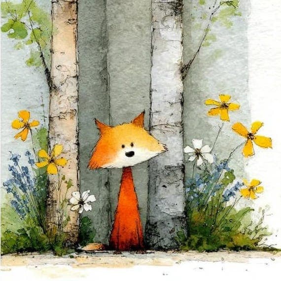 25 Whimsical Woodland Animal Clipart, Watercolor Forest Friends Printa β view 5 β watercolor clipart transparent PNG instant download