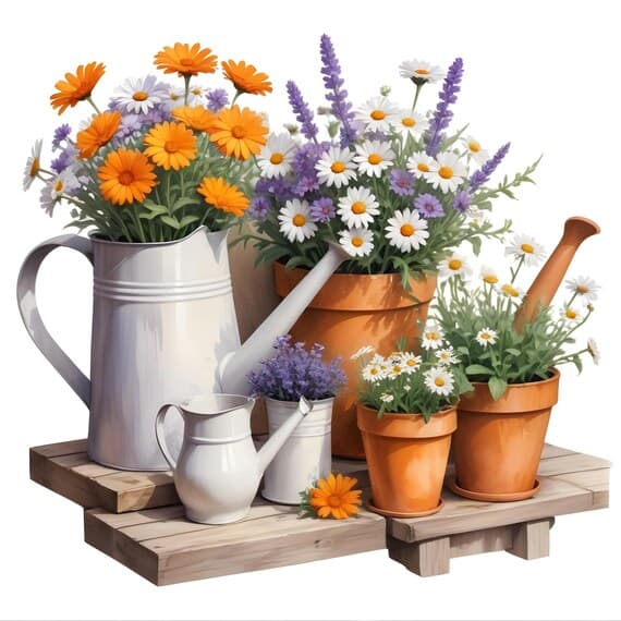 Watercolor Gardening Clipart Bundle β view 8 β watercolor clipart transparent PNG instant download
