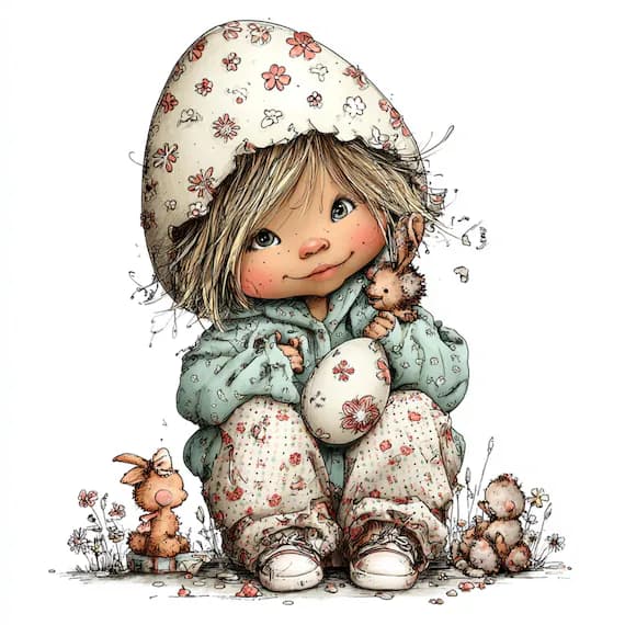 22 JPG Watercolor Easter Clipart, Bunny Kids, Spring Printable (Digita β watercolor clipart transparent PNG instant download