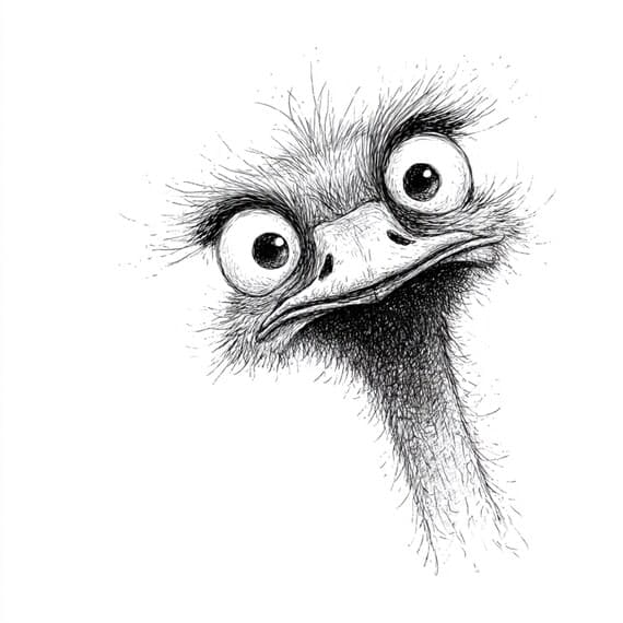 25 Peeking Ostrich PNG Clipart Funny Animal Graphics Sublimation Pocke — view 2 — watercolor clipart transparent PNG instant download