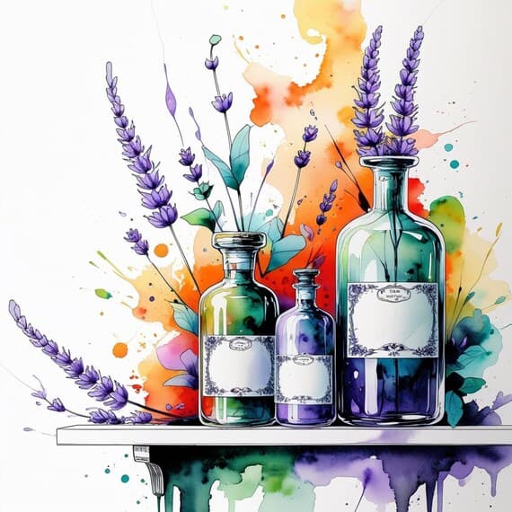 Watercolor Apothecary Bottles Clipart Set β view 7 β watercolor clipart transparent PNG instant download